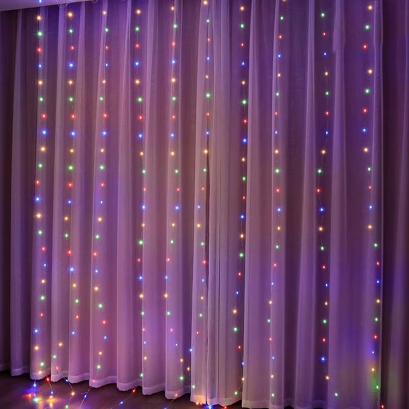 „Perdea de Lumină LED 3x3m – 300 LED-uri, 8 Moduri de Iluminare - diverse culori